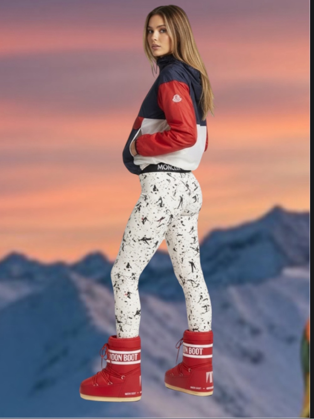 Perfect Moment Colorblock Ski Jacket - Red, Navy & White